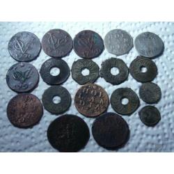 18 mooie oude munten uit VOC tijd met zilver, bodemvondst