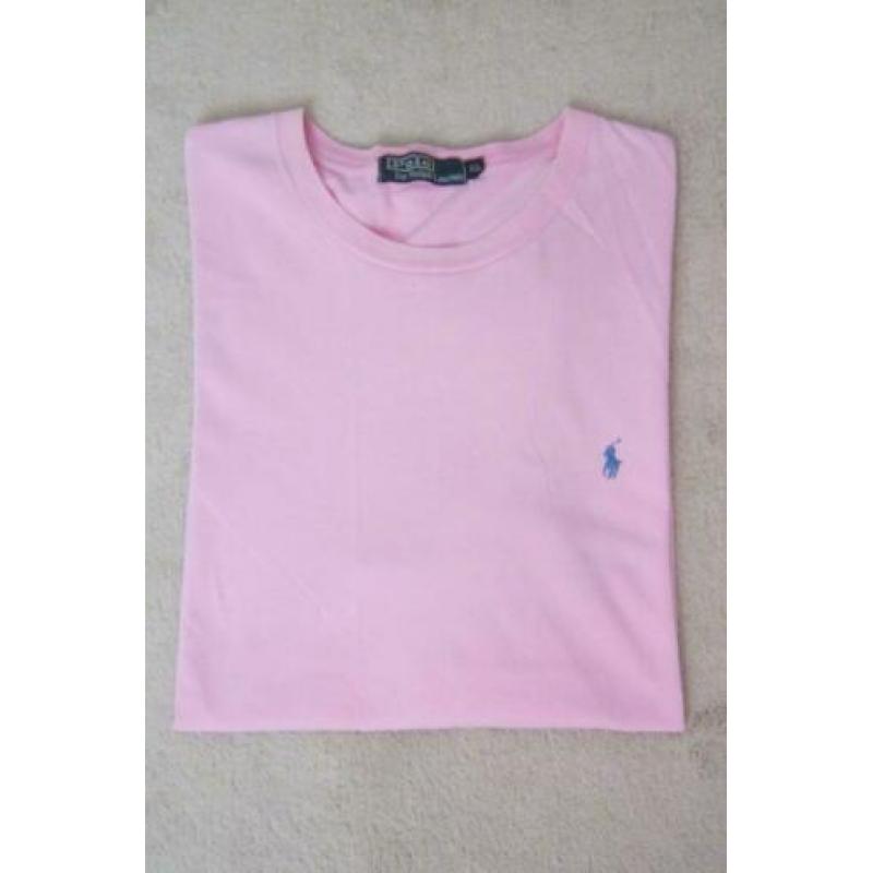 Origineel T-shirt van Ralph Lauren, licht roze, maat XL.