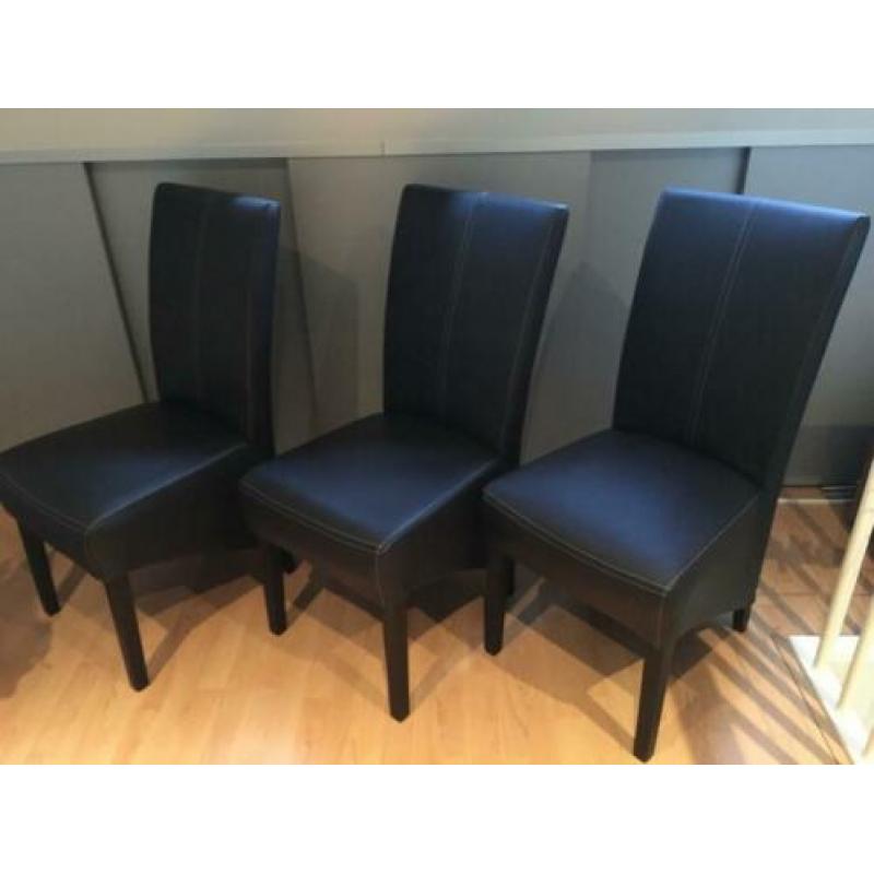 6x eetkamerstoel donker keuken kamer stoelen set zes stuks!