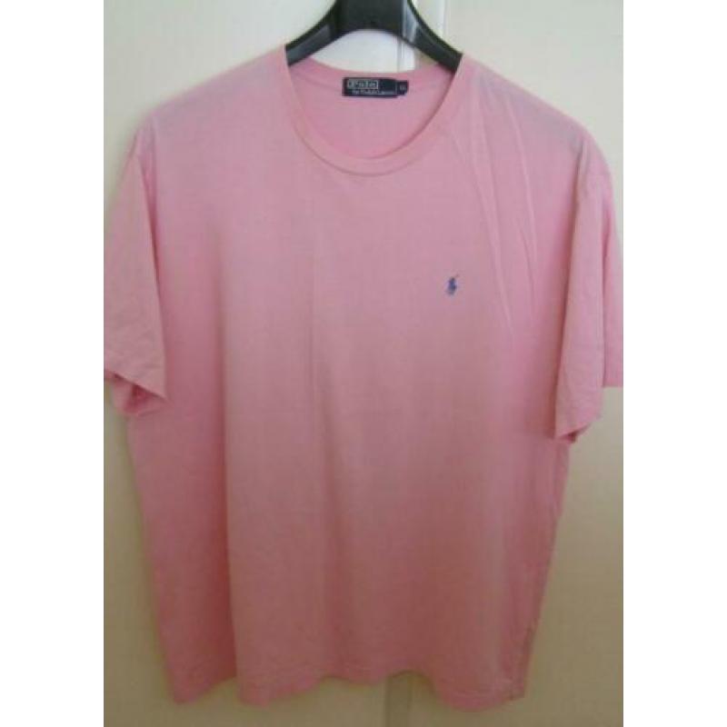 Origineel T-shirt van Ralph Lauren, licht roze, maat XL.