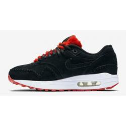 Nike Air Max 1 Premium Sherpa Pack. Black Action Red, 40