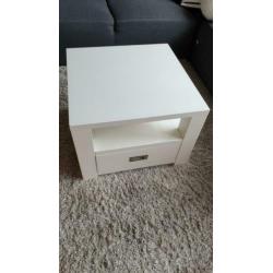 2x salontafel wit met lade 60x60x45 cm