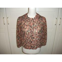 Topshop veren print chiffon blouse top, maat 40 (= M)