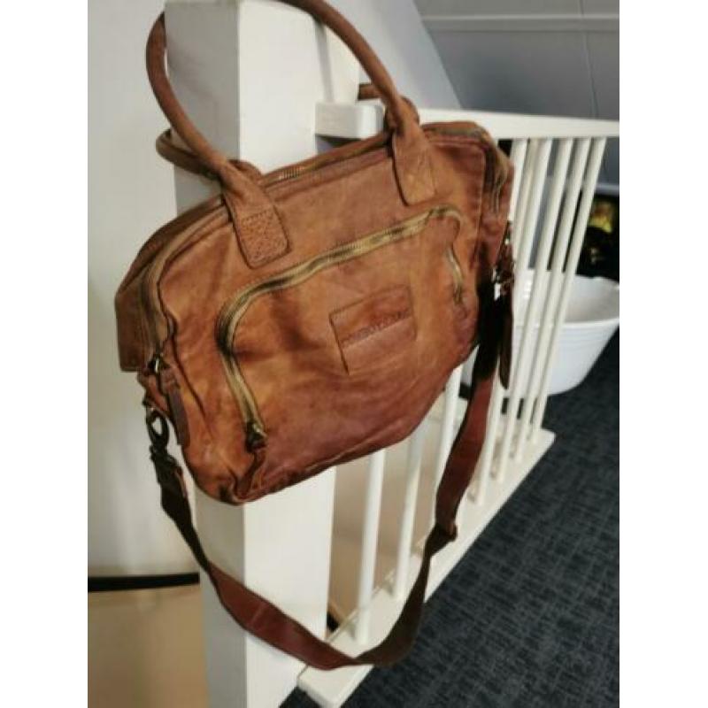 Cowboys bag schoudertas. Cognac.