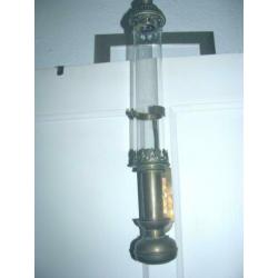 Oude antieke kerklamp met 2 glazen 50 cm