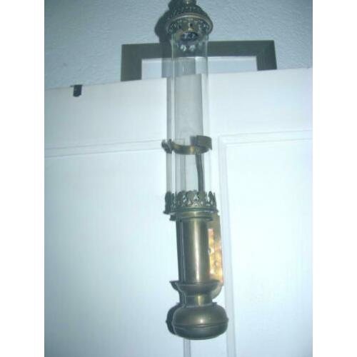 Oude antieke kerklamp met 2 glazen 50 cm