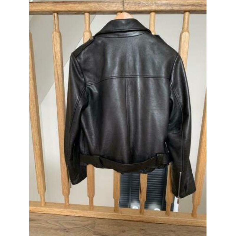Originele Arma jas leren winter jas zwart biker jack 38