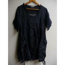 Linnen jurk blauw o/o 52 cm L 86 cm maat L?