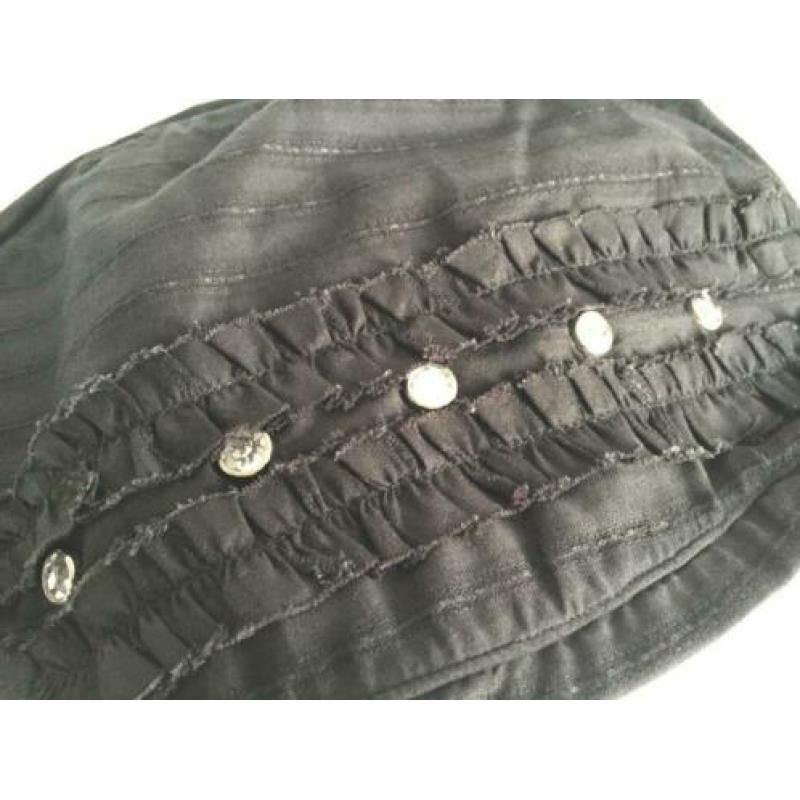 meisjes pet Hunting cap,Platte pet - Flat Cap zwart 54cm