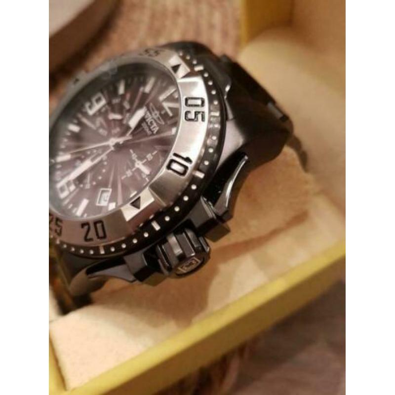 Invicta Black Excursion Silver Bezel Swiss Chrono nieuw