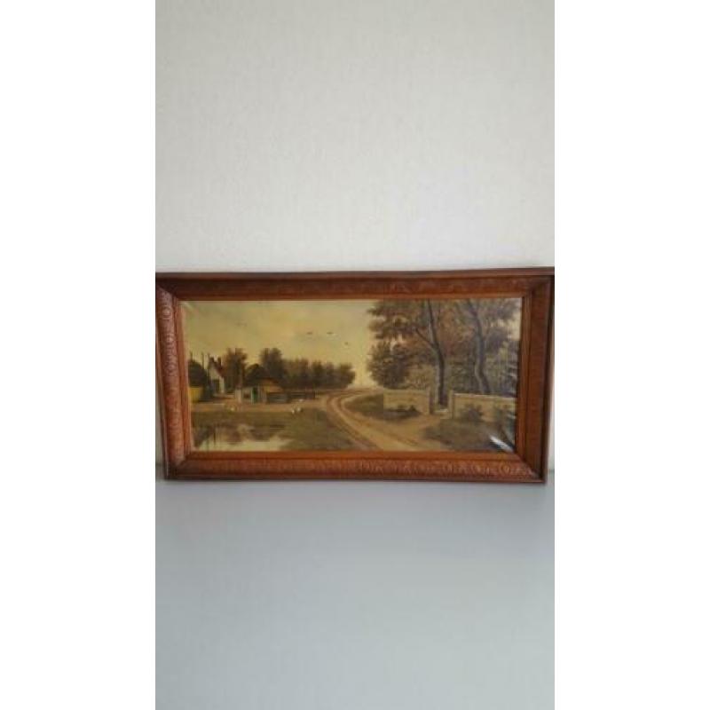 Schilderij van boederij landschap