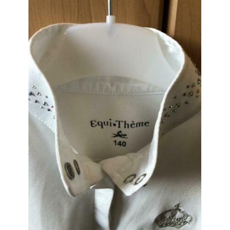 Wit paardenwedstrijd shirt maat 140