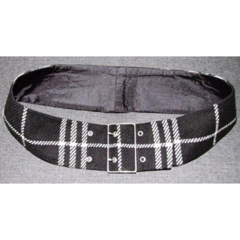 Marc Aurel Rok Maat 40/42 Zwart/wit 66% wol & Riem Top Staat