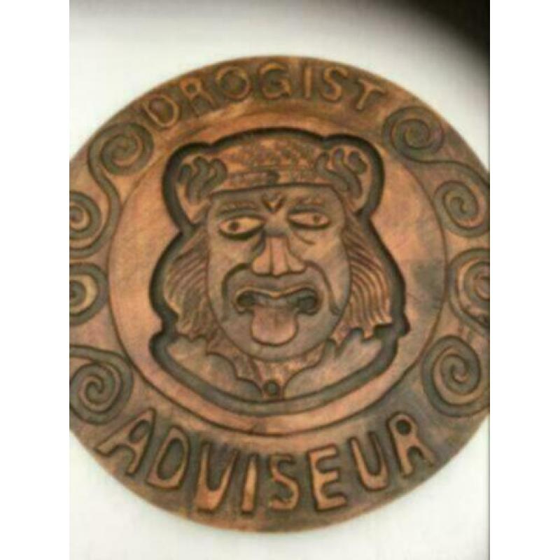 "Gaper" Houten bord “drogist” adviseur 34,5 cm