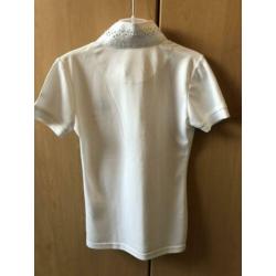 Wit paardenwedstrijd shirt maat 140
