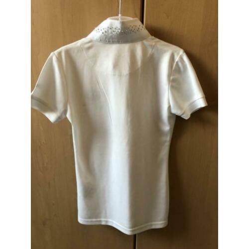 Wit paardenwedstrijd shirt maat 140