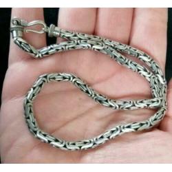 Ronde koningsketting sterling zilver