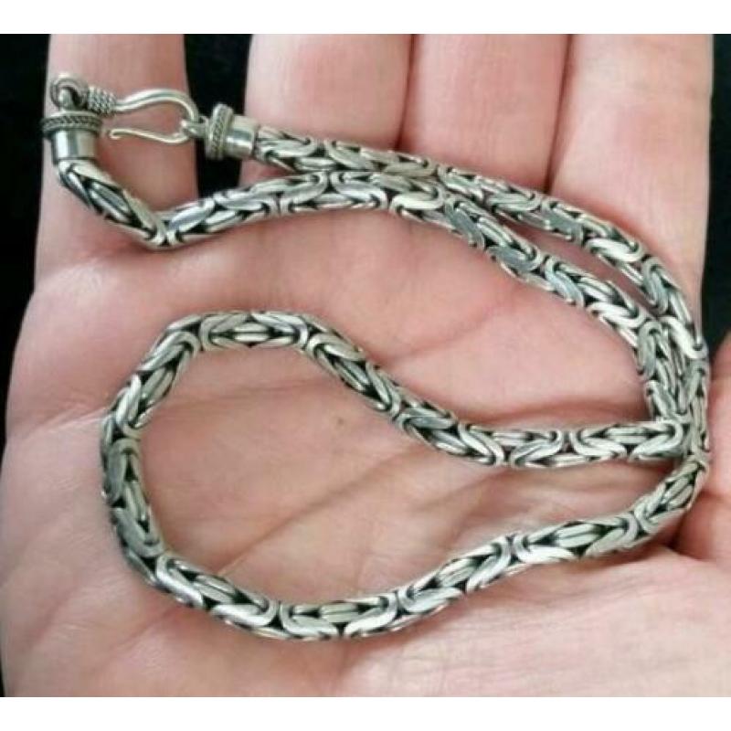 Ronde koningsketting sterling zilver