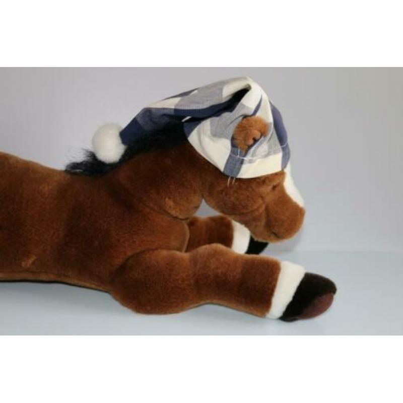 Hästens paard Toto slaapmuts knuffel bruin cadeautip