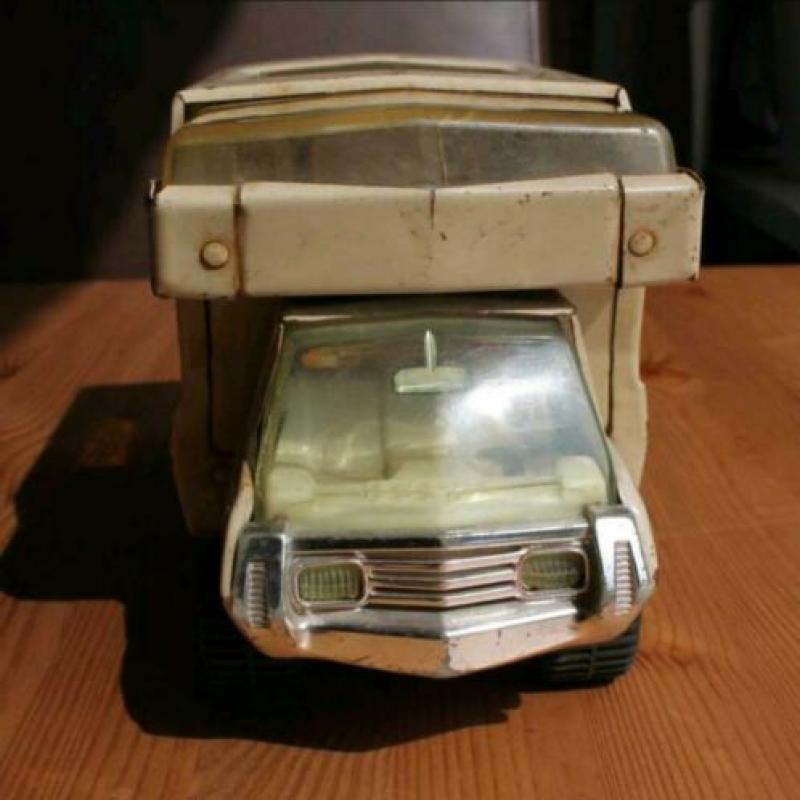 Retro metalen Tonka camper metaal kampeerwagen jaren 70 WIT
