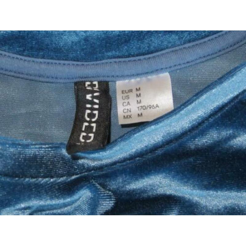 Divided velours shirt "forever or never" petrol mt 36/38