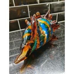 Schelp stekels murano style 28x16cm