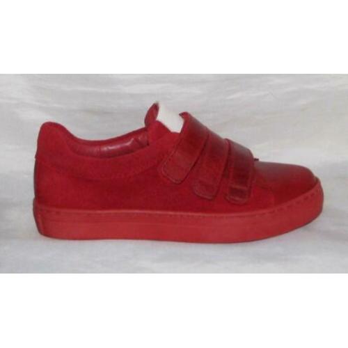 KANJERS maat 35 sneaker roodleer klitteband gratis verzenden