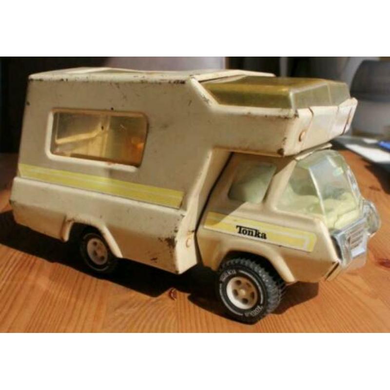 Retro metalen Tonka camper metaal kampeerwagen jaren 70 WIT