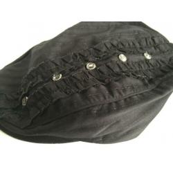 meisjes pet Hunting cap,Platte pet - Flat Cap zwart 54cm