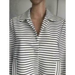 D417 ESQUALO maat 40=M jasje zwart/wit blazer jas blauw/wit