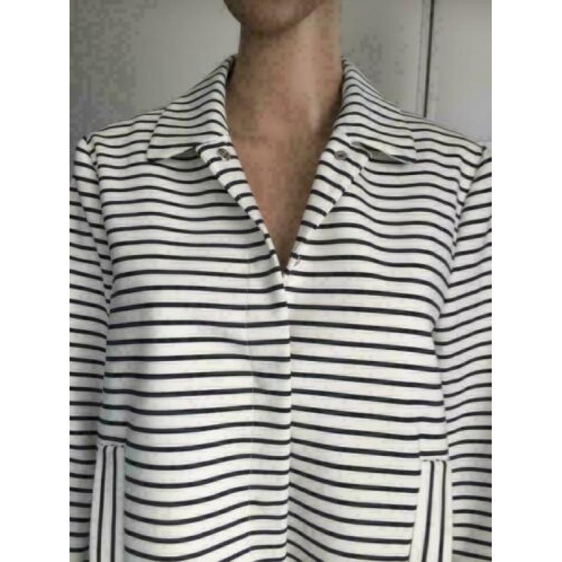 D417 ESQUALO maat 40=M jasje zwart/wit blazer jas blauw/wit