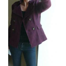 SET-fashion bordeaux paars jasje cashmere wol maat 38