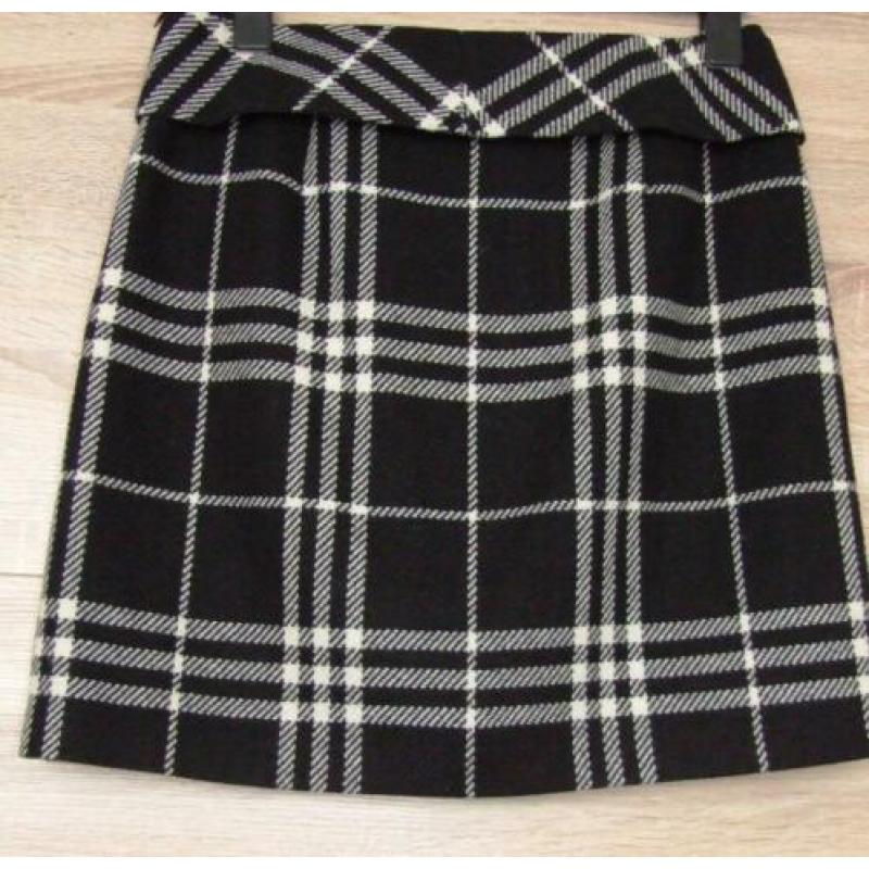 Marc Aurel Rok Maat 40/42 Zwart/wit 66% wol & Riem Top Staat