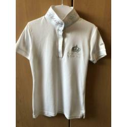 Wit paardenwedstrijd shirt maat 140