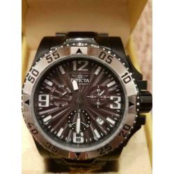 Invicta Black Excursion Silver Bezel Swiss Chrono nieuw