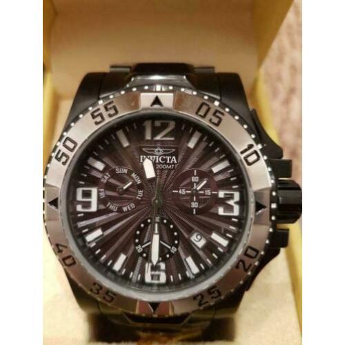 Invicta Black Excursion Silver Bezel Swiss Chrono nieuw