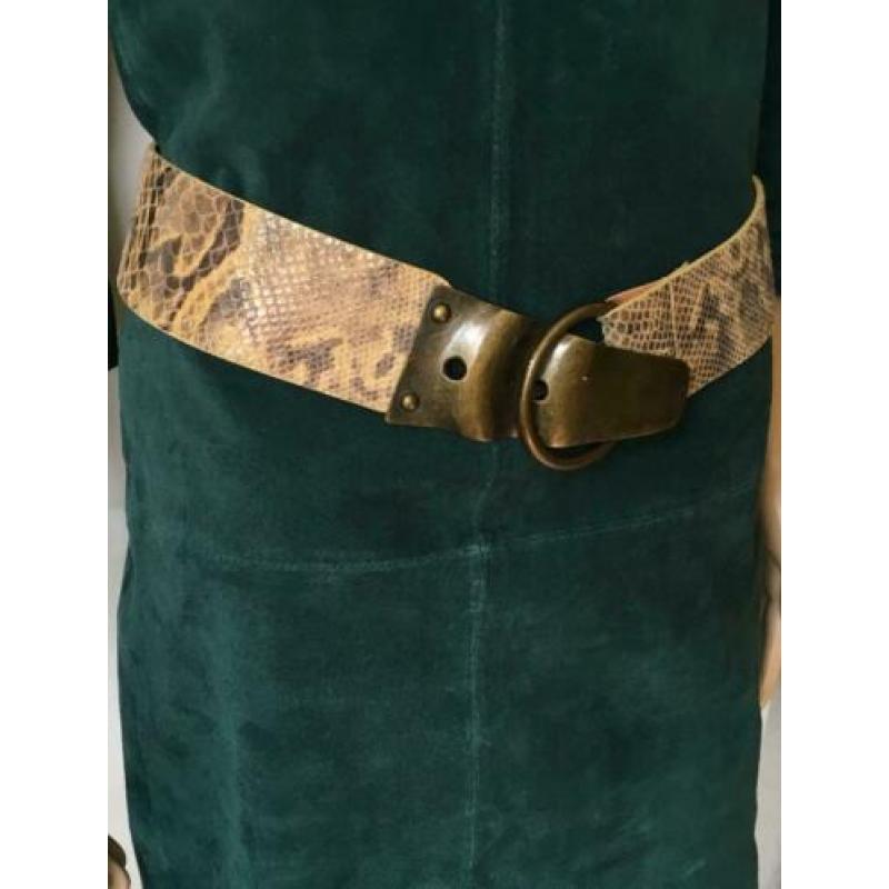 Angelo de Lombardi. Leren python/croco ceintuur. 95 cm.