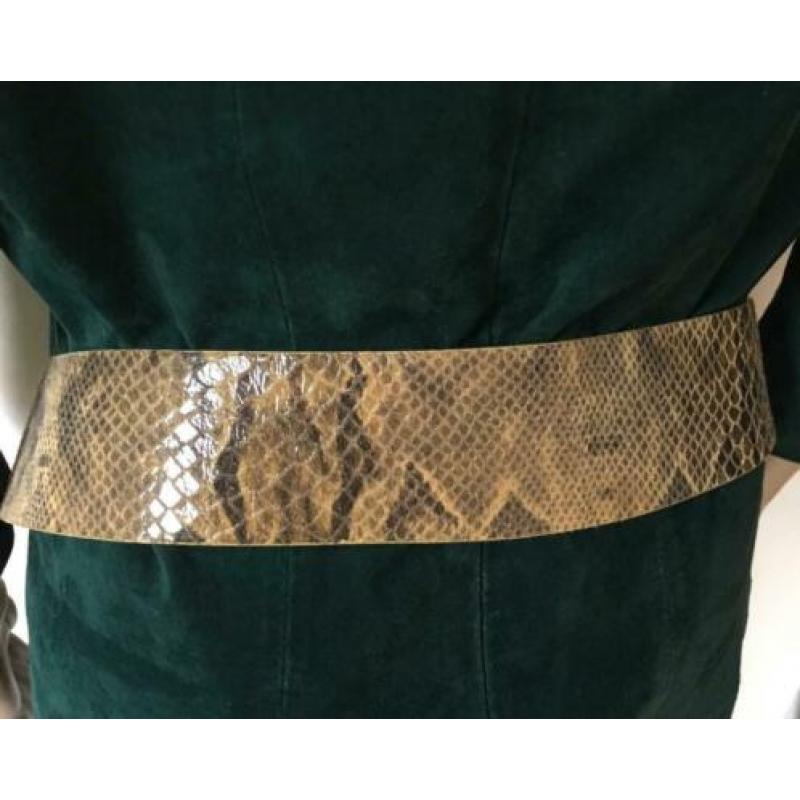 Angelo de Lombardi. Leren python/croco ceintuur. 95 cm.
