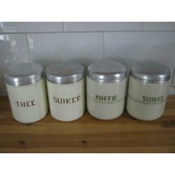 creme/donergroen schalenset 20-22-24 cm & theebus