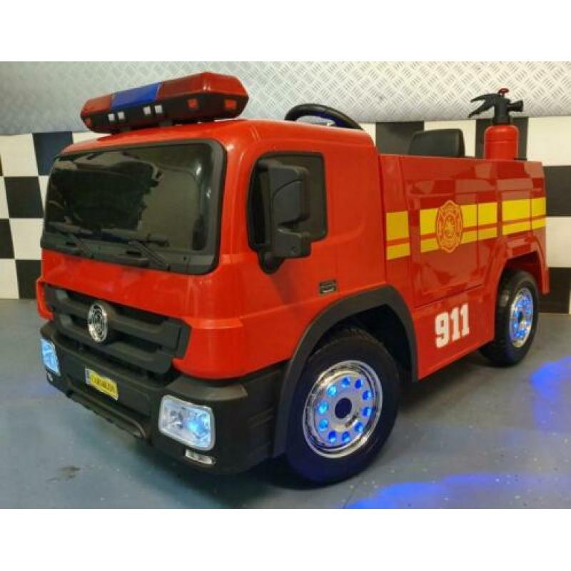 Elektrische kinderauto Brandweer 12volt, verlichting/geluid