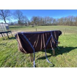 Mooie dunne fleece deken met hals 215