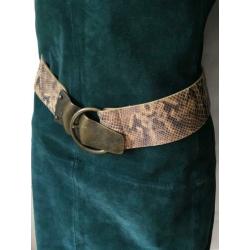 Angelo de Lombardi. Leren python/croco ceintuur. 95 cm.