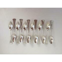 12 zilveren Art Deco lepeltjes