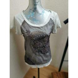 Didi mooi wit shirt met korte mouw mt M ZGAN