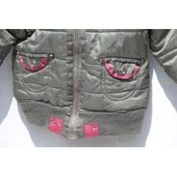 Stoere grijs-roze winterjas.Mt 86.Merk Dirkje