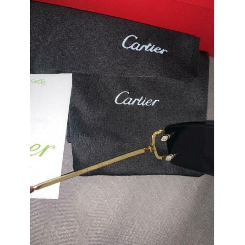 Cartier bril Piccadilly goud zwarte glazen AAA kwaliteit