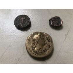 Romeinse munt Gallienus Sabina Brons goud oude munten India