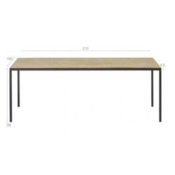 Tuintafel 210x100 acacia zwart gepoedercoat