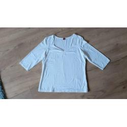 • Olsen wit shirt mt 42 met driekwart mouwen zgan, mooie di