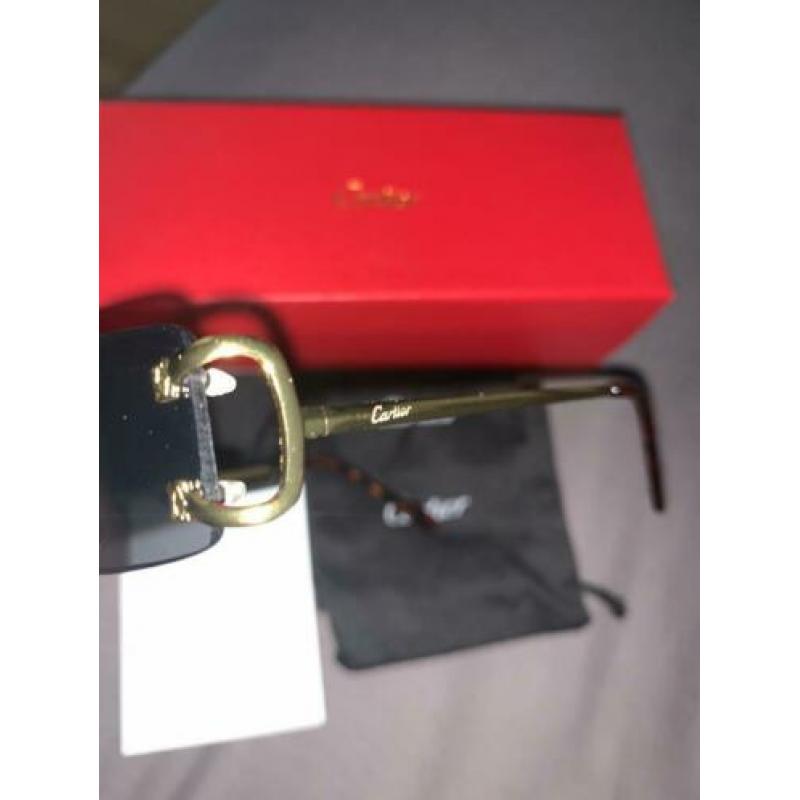 Cartier bril Piccadilly goud zwarte glazen AAA kwaliteit